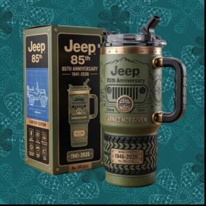 Jeep 85th Anniversary 1941 2026 Trail Rated 4x4 Heritage Edition Rugged Men's Tumbler
