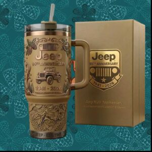 Jeep 85th Anniversary Commemorative Collector's Edition 1941 2026 Gold Heritage Gift Tumbler