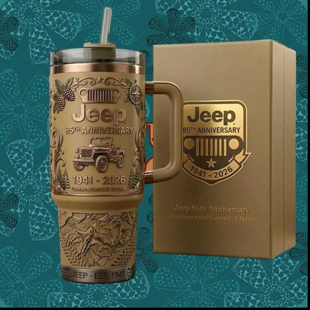 Jeep 85th Anniversary Commemorative Collector’s Edition 1941 2026 Gold Heritage Gift Tumbler Jeep 85th Anniversary Commemorative Collector’s Edition 1941 2026 Gold Heritage Gift Tumbler