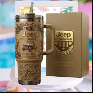 Jeep 85th Anniversary Commemorative Collector's Edition 1941 2026 Gold Heritage Gift Tumbler