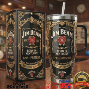 Jim Beam Bourbon Heritage Edition 40oz Tumbler with Handle and Gift Box