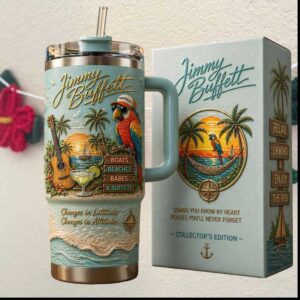 Jimmy Buffett Changes in Latitudes Parrothead Tropical Beach Collector's Edition Tumbler
