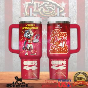 Kansas City Chiefs Run It Back Chiefs Kingdom Mascot KC Wolf 40oz Tumbler