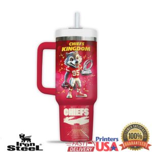 Kansas City Chiefs Run It Back Chiefs Kingdom Mascot KC Wolf 40oz Tumbler