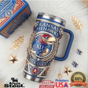 Kansas Jayhawks Rock Chalk Championship Heritage Edition Vintage Style Fans Gift Tumbler