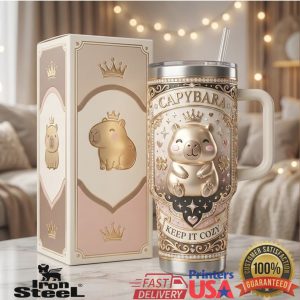 Keep It Cozy Royal Capybara Princess 40oz Insulated Mug with Handle