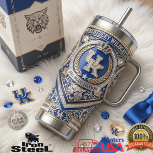Kentucky Wildcats Big Blue Nation 40oz Tumbler Luxury Crystal Inlay Collector's Series