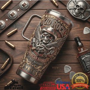 Kid Rock American Badass Detroit Michigan Rock Music Concert Tour Vintage Skull Fan Tumbler