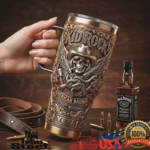 Kid Rock American Badass Detroit Michigan Rock Music Concert Tour Vintage Skull Fan Tumbler