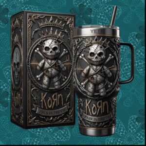 Korn Pain Is Truth Voodoo Doll Vintage Heavy Metal Band Fan Gift Stainless Steel Insulated Tumbler
