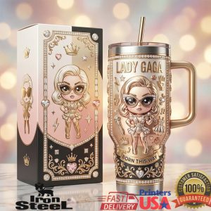Lady Gaga Born This Way Gold Black Diamond Edition Tumbler