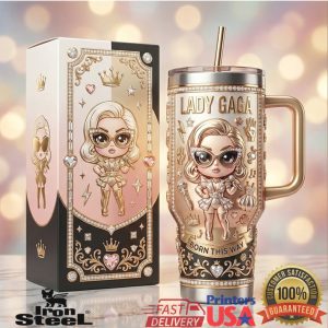 Lady Gaga Born This Way Gold Black Diamond Edition Tumbler