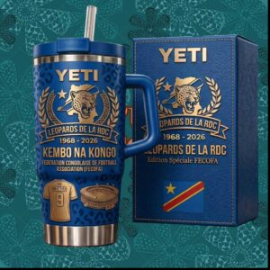 Leopards De La RDC FECOFA Congo Football National Team 1968 2026 Blue Tumbler