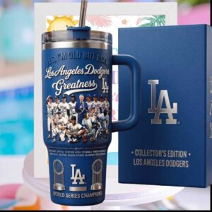 Los Angeles Dodgers World Series Champions Vintage Legends Tribute Blue Tumbler