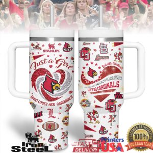 Louisville Cardinals Just A Girl Who Loves Her Cardinals Sparkle 40oz Tumbler