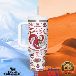 Louisville Cardinals Just A Girl Who Loves Her Cardinals Sparkle 40oz Tumbler
