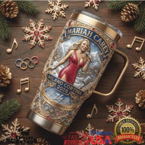 Mariah Carey Milano Cortina 2026 Winter Concert Tour Christmas Music Gift Stainless Steel Insulated Tumbler