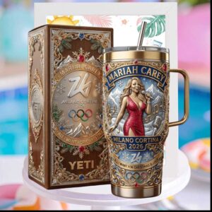 Mariah Carey Milano Cortina 2026 Winter Games Christmas Holiday Music Gift for Her Stainless Steel Insulated Tumbler