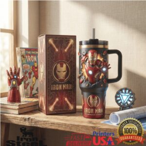 Marvel Iron Man The Armored Avenger 3D Pop Out Retro Gifts Stainless Steel Insulated Tumbler