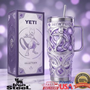 Mewtwo Psychic Supremacy Pokemon Evolution Anime Collector Style Men Women Purple Tumbler
