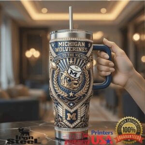 Michigan Wolverines Hail To The Victors NCAA Football Tumbler