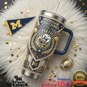 Michigan Wolverines Hail To The Victors NCAA Football Tumbler