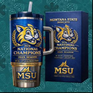 Montana State Bobcats 2025 FCS National Champions MSU Football Stainless Steel Insulated Tumbler