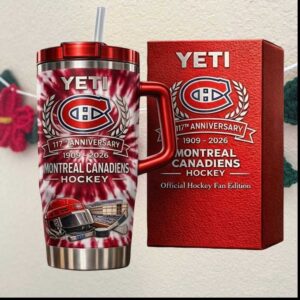 Montreal Canadiens 117th Anniversary Hockey 1909 2026 Red Tie Dye Tumbler