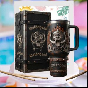 Motörhead Ace of Spades Heavy Metal Rock Tour Distressed Steel Industrial Fan Gift Stainless Steel Insulated Tumbler