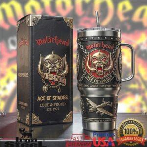 Motorhead Ace of Spades Rock Legend 40oz 3D Embossed Steel Tumbler