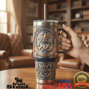 Navy Midshipmen USNA 40oz Tumbler Honor Courage Commitment Military Edition