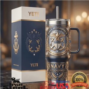 Navy Midshipmen USNA 40oz Tumbler Honor Courage Commitment Military Edition