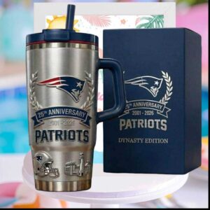 New England Patriots 25th Anniversary Dynasty Edition 2001 2026 NFL Stainless Steel Insulated Tumbler