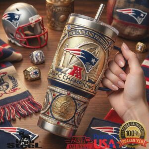 New England Patriots AFC Champions Football Fan Gear Gift Stainless Steel Insulated Tumbler