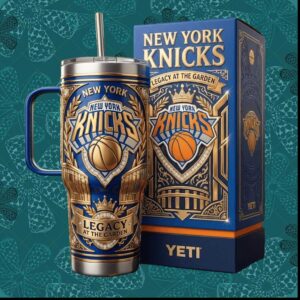New York Knicks Legacy at the Garden NBA Basketball Blue Gold Vintage Stainless Steel Insulated Tumbler