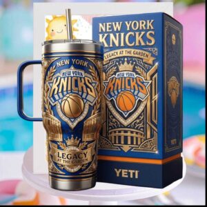 New York Knicks Legacy at the Garden NBA Basketball Blue Gold Vintage Stainless Steel Insulated Tumbler