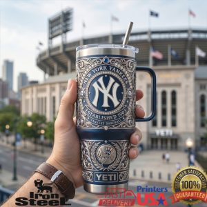 New York Yankees Baseball Established 1903 Luxury Filigree Fan Apparel Gift Tumbler