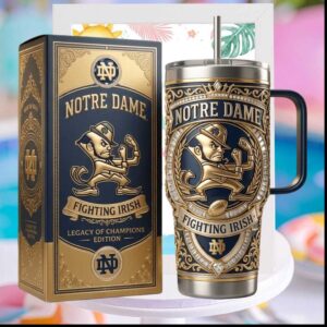 Notre Dame Fighting Irish Legacy of Champions Edition Vintage Sports Fans Gift Stainless Steel Insulated Tumbler