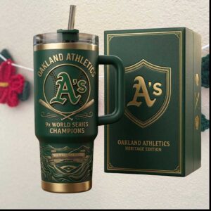 Oakland Athletics 9x World Series Champions Heritage Edition MLB Baseball Stadium Tumbler