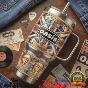 Oasis Definitely Maybe Live Forever 1991 Reunion Tour Retro Britpop Band Gift Stainless Steel Insulated Tumbler