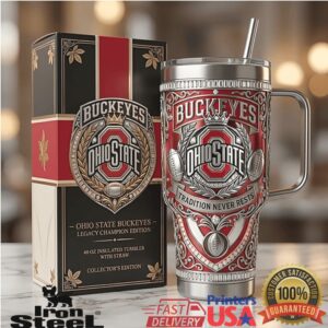 Ohio State Buckeyes Tradition Never Rests 40oz Tumbler OSU Football Legacy Champion Edition Tumbler