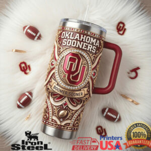 Oklahoma Sooners Crimson Dynasty Boomer Sooner 40oz Embossed Tumbler