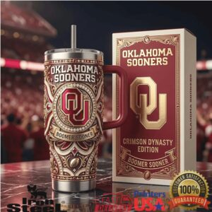 Oklahoma Sooners Crimson Dynasty Boomer Sooner 40oz Embossed Tumbler