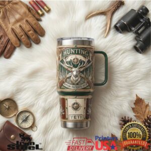 Outdoor Hunting Tradition Compass Antler Deer Hunter Vintage Retro Nature Gifts for Men Stainless Steel Insulated Tumbler