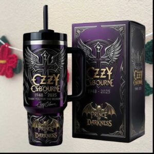 Ozzy Osbourne Prince of Darkness Thank You The Memories 1948 2025 Purple Metal Tumbler