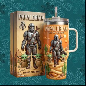 Papalorian Mandalorian Father's Day Personalizable Star Wars Theme 40oz Tumbler