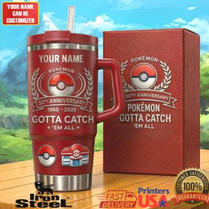 Personalized Pokemon 30th Anniversary 1996 2026 Gotta Catch 'Em All 40oz Tumbler
