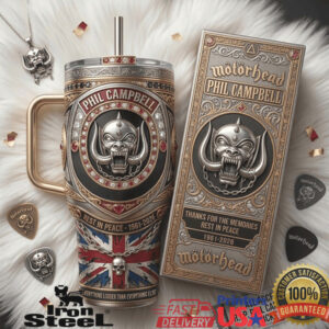 Phil Campbell Motörhead Tribute 40oz Tumbler Rest In Peace Memorial Edition