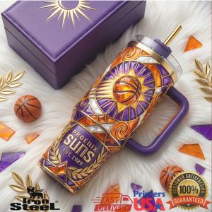 Phoenix Suns NBA Est 1989 Stained Glass Style Basketball Fan Men Women Tumbler