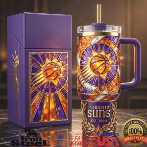 Phoenix Suns NBA Est 1989 Stained Glass Style Basketball Fan Men Women Tumbler